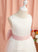 Satin/Tulle Sash/Bow(s)/V With Flower Dress Tea-length Girl Neck Back - A-Line Scoop Sleeveless Flower Girl Dresses Maisie