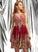 Prom Dresses Short/Mini Appliques With Alexandra Tulle A-Line Lace V-neck