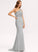 Length Fabric Lace Silhouette One-Shoulder Trumpet/Mermaid Neckline Straps SweepTrain Cassidy Sheath/Column Natural Waist Bridesmaid Dresses