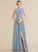 Fabric SplitFront ScoopNeck A-Line Floor-Length Length Neckline Silhouette Embellishment Melanie Natural Waist A-Line/Princess Bridesmaid Dresses