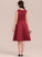 Knee-Length Junior Bridesmaid Dresses A-Line Lace Neck Satin Bow(s) Scoop Adison With
