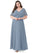 Una Sleeveless Halter Floor Length Natural Waist A-Line/Princess Bridesmaid Dresses