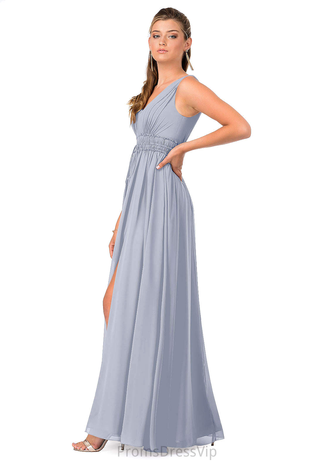 Princess Floor Length Natural Waist Spaghetti Staps A-Line/Princess Sleeveless Bridesmaid Dresses