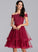 Tulle Dress Off-the-Shoulder Lace A-Line Keyla Sequins Beading With Homecoming Knee-Length Homecoming Dresses