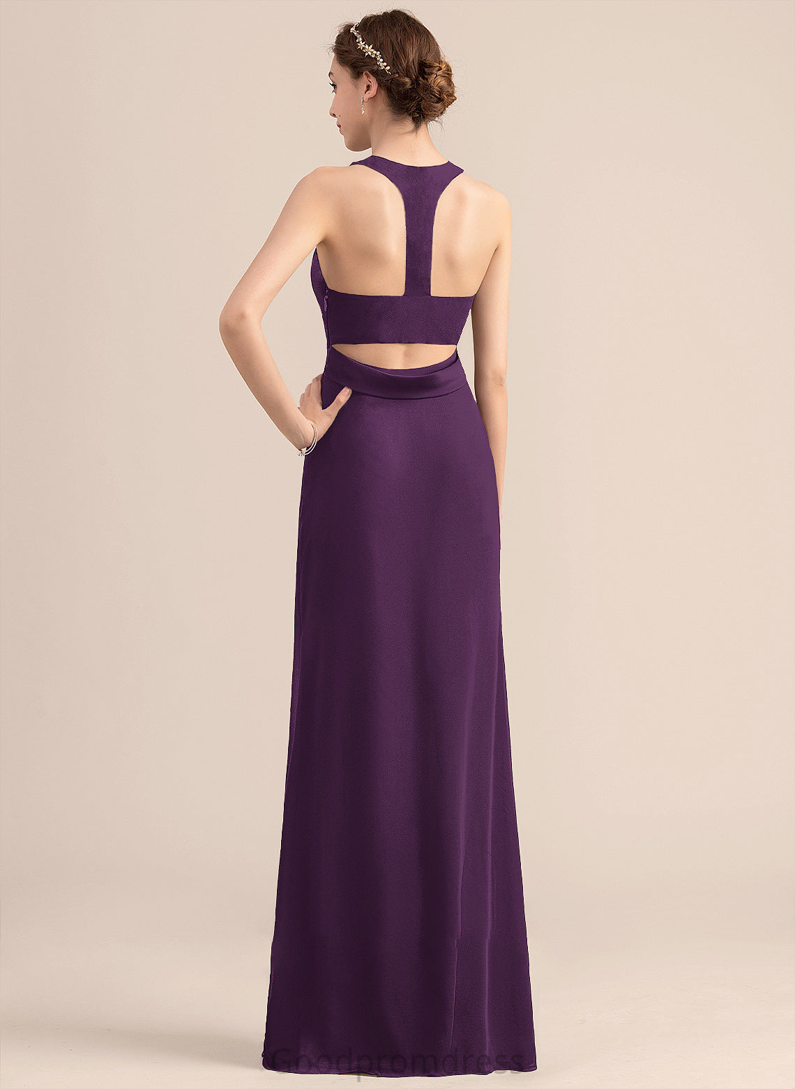 Length Fabric A-Line Floor-Length SplitFront Silhouette Embellishment ScoopNeck Neckline Phoebe A-Line/Princess Natural Waist Bridesmaid Dresses