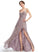 Silhouette Length V-neck Fabric Floor-Length Embellishment Neckline A-Line SplitFront Catherine A-Line/Princess Satin Bridesmaid Dresses