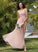 Floor-Length Length Silhouette Embellishment Fabric Neckline V-neck A-Line Ruffle Carissa Natural Waist Scoop Bridesmaid Dresses