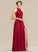 Embellishment A-Line Neckline SplitFront HighNeck Fabric Floor-Length Ruffle Length Silhouette Yamilet Sleeveless Bridesmaid Dresses