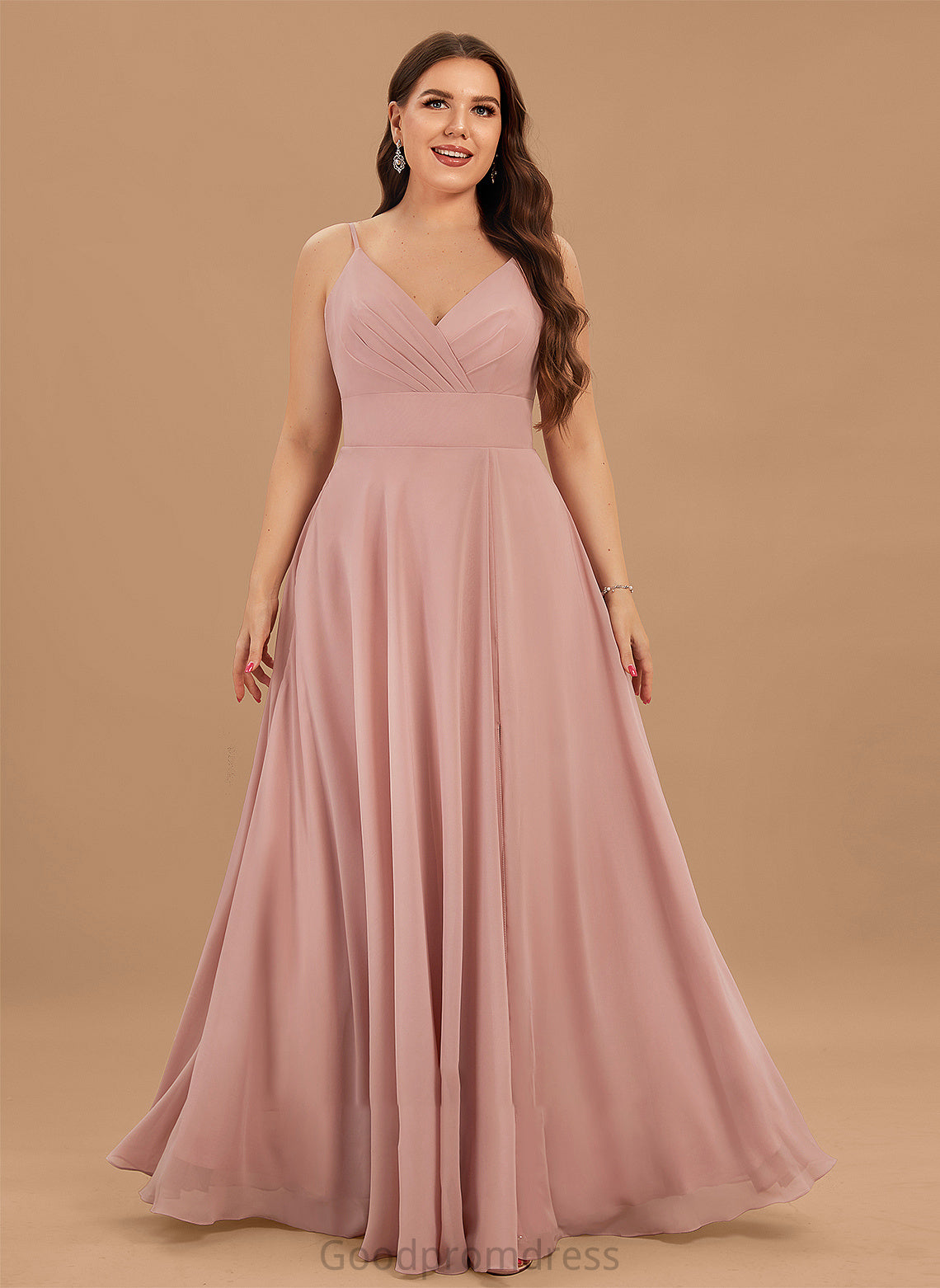 Prom Dresses Pockets Allyson Floor-Length Chiffon With A-Line Ruffle V-neck
