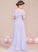 Ruffles Asymmetrical Karlee Junior Bridesmaid Dresses Off-the-Shoulder With A-Line Chiffon Cascading