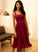 Amy Pleated Neckline Knee-Length Dress With Chiffon A-Line Homecoming Dresses Square Homecoming