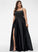 A-Line Embellishment Neckline SquareNeckline Silhouette Length Fabric Pockets Floor-Length SplitFront Samantha Sleeveless Bridesmaid Dresses