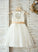Sash/Bow(s)/Back Satin/Tulle/Lace Hole A-Line Scoop Flower Girl Dresses Dress Girl Knee-length Flower Sleeveless With - Mia Neck