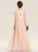 Meredith Junior Bridesmaid Dresses Neck Chiffon A-Line Floor-Length Scoop Lace