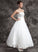 Ankle-Length Dress Lace Beading Organza Gina Wedding Satin Strapless Wedding Dresses Ball-Gown/Princess With