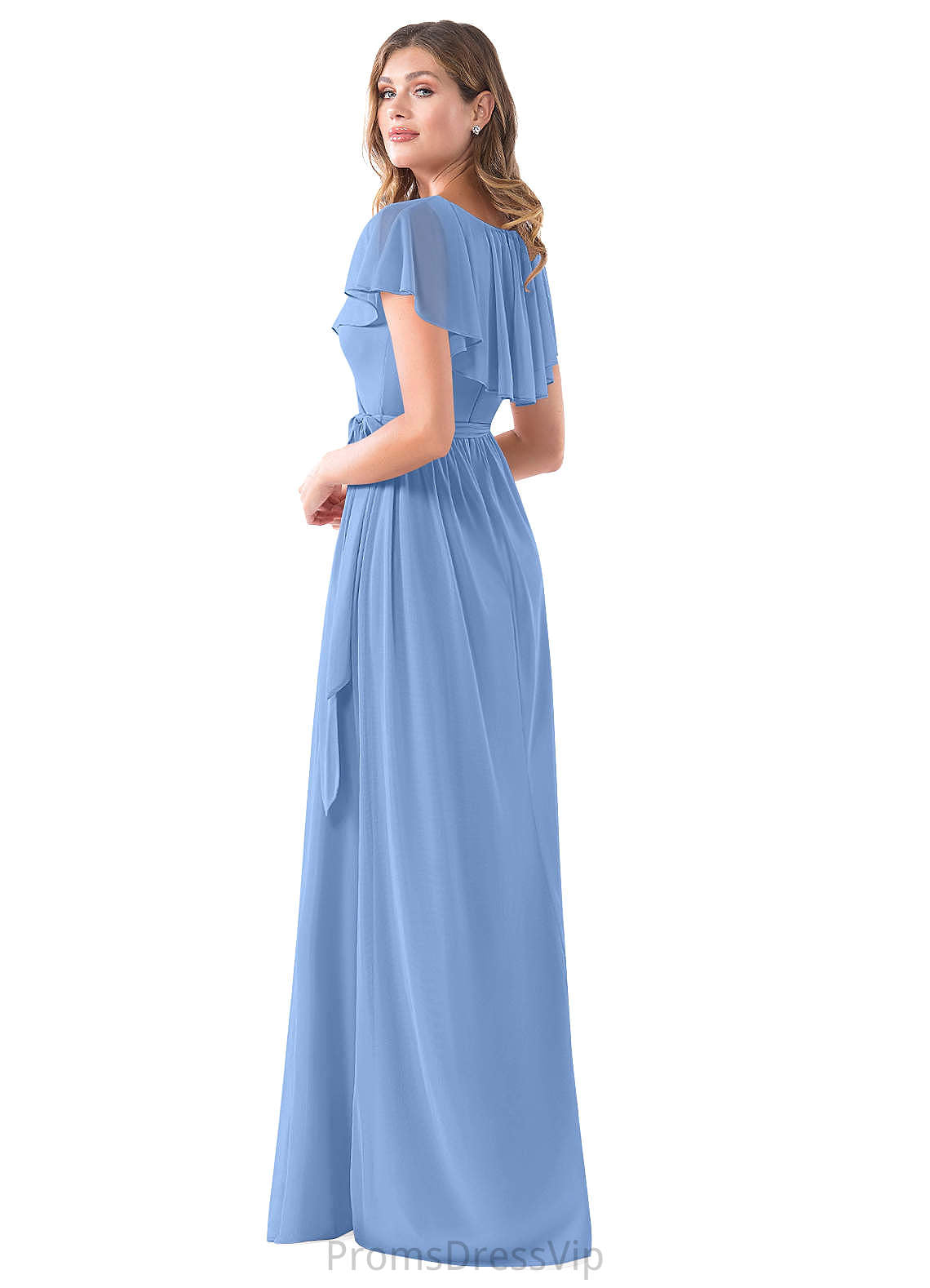 Kate Sleeveless V-Neck A-Line/Princess Natural Waist Floor Length Bridesmaid Dresses