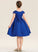 Essence Junior Bridesmaid Dresses Satin Lace With Scoop Knee-Length Bow(s) A-Line Neck