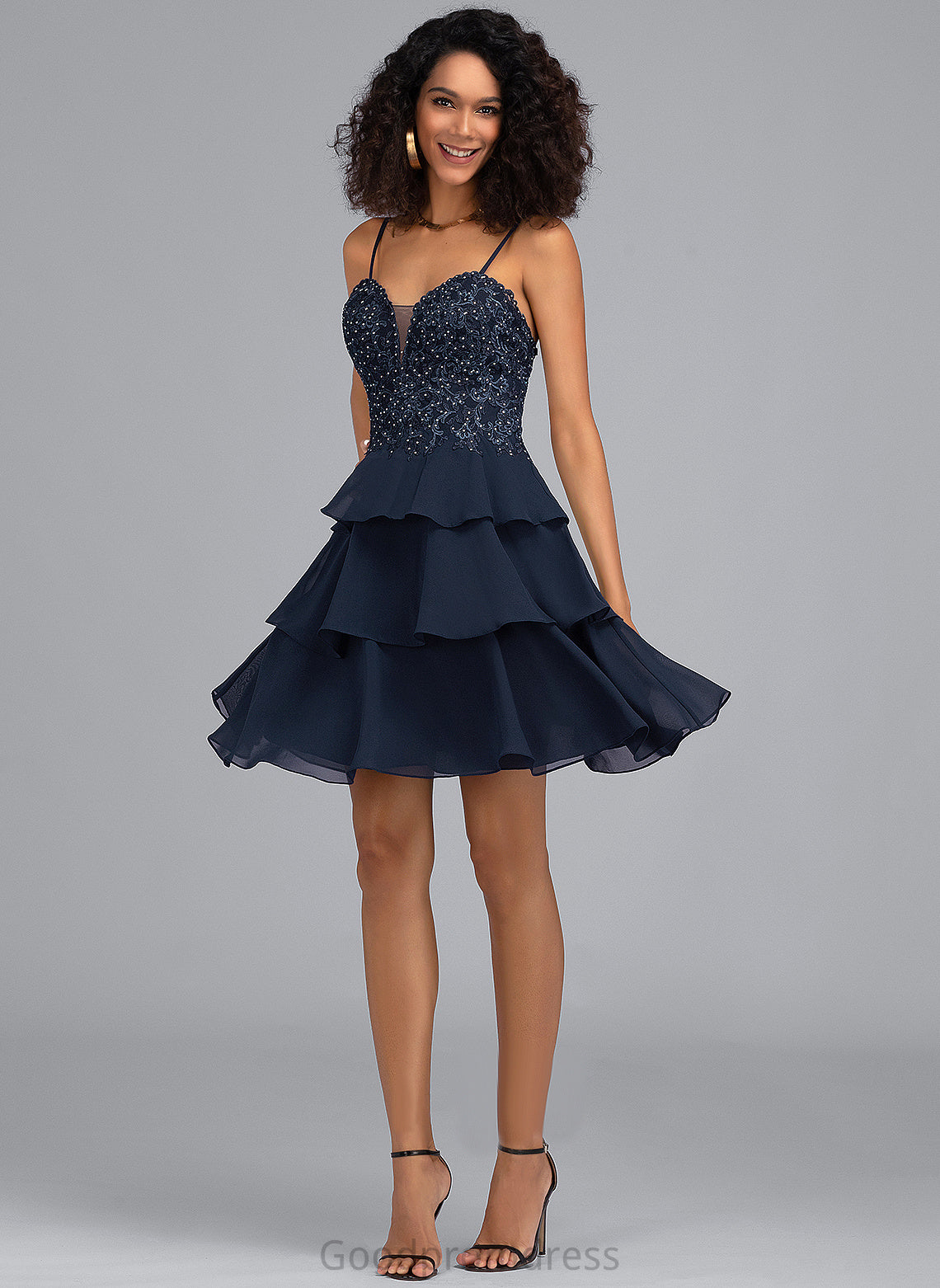 Dress Sweetheart Chiffon Homecoming Short/Mini Sequins Beading Homecoming Dresses Gabriella A-Line Lace With