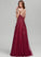 V-neck A-Line Prom Dresses With Sequins Addisyn Tulle Floor-Length Beading