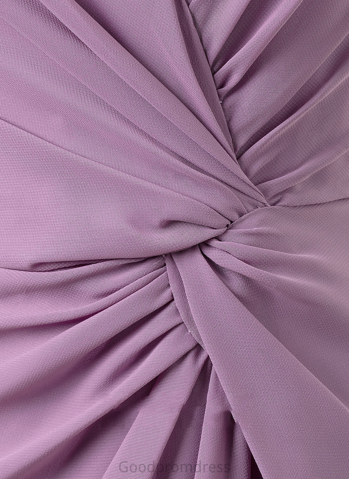 Ruffle A-Line V-neck Neckline SplitFront Length Silhouette Floor-Length Embellishment Fabric Cornelia Half Sleeves Bridesmaid Dresses