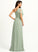 Neckline Embellishment A-Line Floor-Length Ruffle Length Silhouette Fabric One-Shoulder SplitFront Parker Natural Waist Bridesmaid Dresses