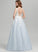 Jaycee V-neck Ball-Gown/Princess Floor-Length Prom Dresses Tulle