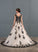 Wedding Lace Court Appliques Dress Miley V-neck Tulle Wedding Dresses Train With Ball-Gown/Princess