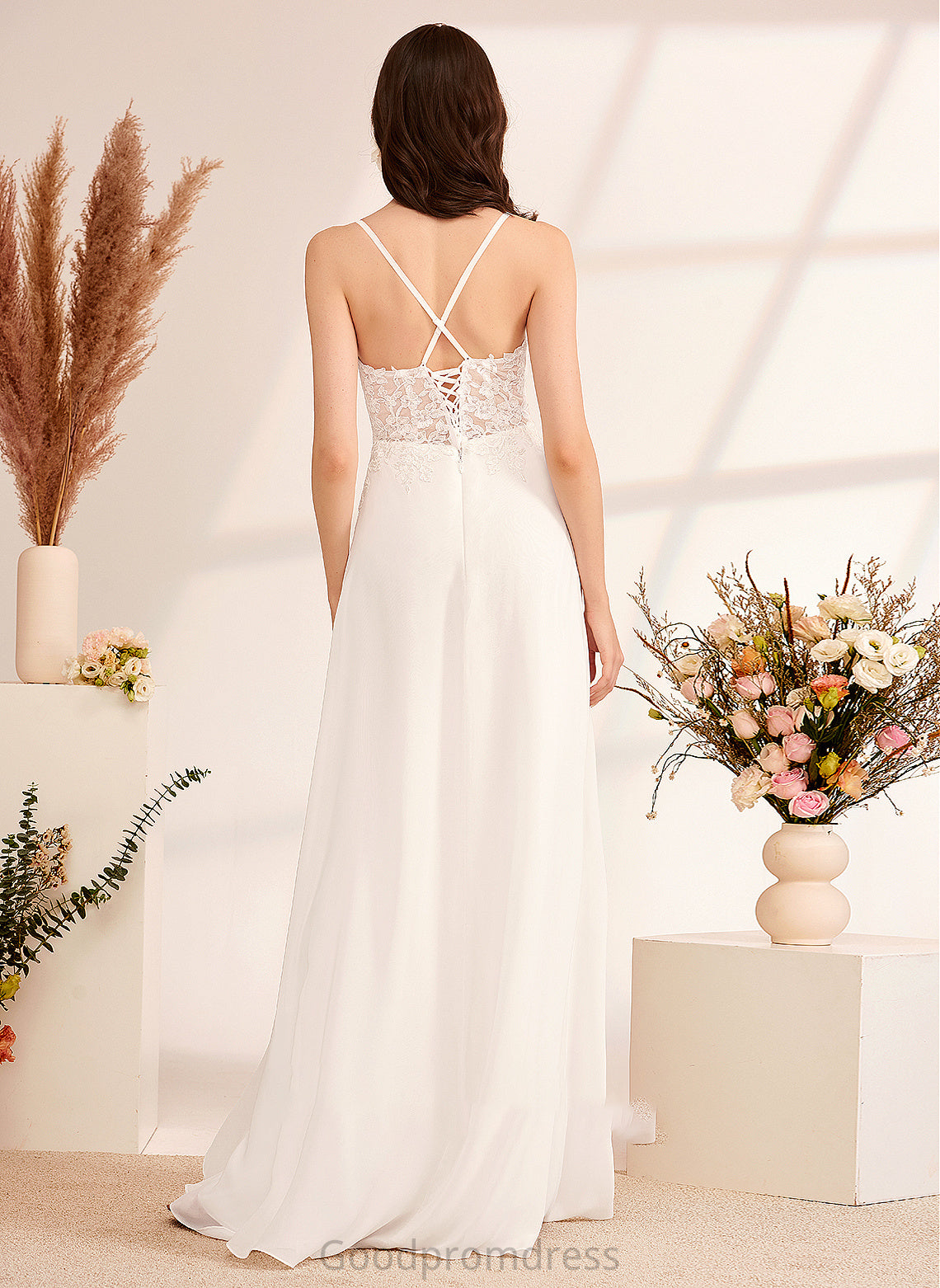 Wedding Dresses Dress With A-Line Sequins Floor-Length Wedding Jessica V-neck