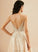 Satin A-Line Prom Dresses V-neck With Lace Floor-Length Jaylee