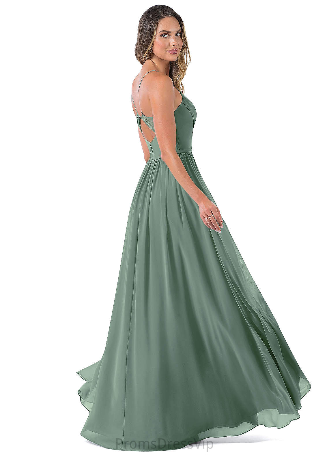 Lucia Floor Length V-Neck A-Line/Princess Natural Waist Sleeveless Bridesmaid Dresses
