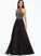 With High Chiffon Prom Dresses Sequins Beading Floor-Length Lynn A-Line Neck