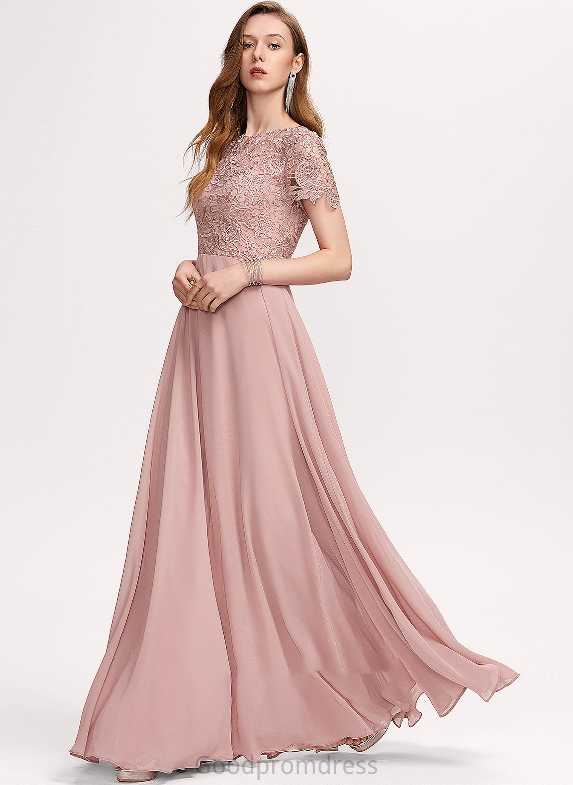 Embellishment Silhouette Fabric Neckline ScoopNeck Sequins A-Line Floor-Length Length Selina A-Line/Princess Sleeveless Bridesmaid Dresses