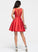 A-Line Homecoming Dresses Annie With Satin Short/Mini V-neck Dress Homecoming Bow(s)