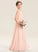 With A-Line Lace V-neck Chiffon Floor-Length Addyson Ruffle Junior Bridesmaid Dresses