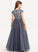 Junior Bridesmaid Dresses Ball-Gown/Princess Lace Floor-Length Neck Jaslene Scoop Tulle