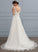 Casey Train Organza Sweep V-neck Dress Beading A-Line With Wedding Dresses Wedding Bow(s)