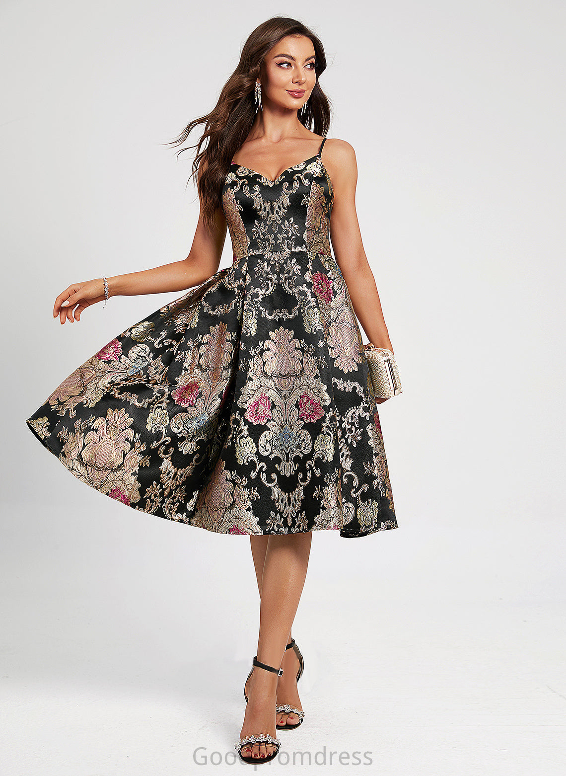 A-Line Homecoming Dresses Bridget Knee-Length V-neck Dress Lace Flower(s) Homecoming With