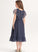 Scoop Knee-Length A-Line Lace Junior Bridesmaid Dresses Ruffles Chiffon With Neck Cascading Dulce
