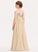 Sequined Ruffle Nell Junior Bridesmaid Dresses A-Line With Chiffon V-neck Floor-Length