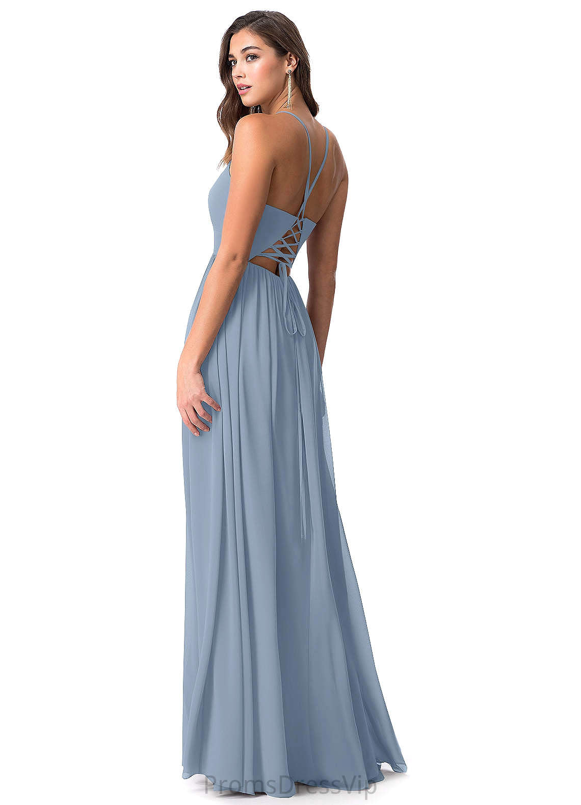 Emely V-Neck Sleeveless Tulle Natural Waist A-Line/Princess Floor Length Bridesmaid Dresses