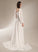 Chapel Split Dress Front Wedding Dresses V-neck With Stephany Train A-Line Wedding