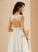 V-neck Sequins Wedding Dresses Wedding Dress Knee-Length Elva Lace With A-Line