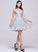 With High Kim Organza A-Line Homecoming Dresses Lace Appliques Dress Neck Tulle Lace Homecoming Short/Mini