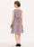 Bow(s) Nayeli Beading A-Line With Chiffon Neck Scoop Knee-Length Junior Bridesmaid Dresses Lace