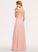 V-neck Length Lace Fabric Floor-Length Silhouette A-Line Straps Neckline Hailee Natural Waist Floor Length Bridesmaid Dresses