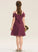 Off-the-Shoulder With Junior Bridesmaid Dresses Knee-Length Cascading Chiffon Bow(s) A-Line Juliet Ruffles