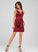 Dress Homecoming Dresses With Elliana Ruffles Satin Homecoming Short/Mini Cascading V-neck Sheath/Column