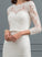 Wedding Dresses Wedding Katharine Sheath/Column Crepe Stretch With Dress Sequins Bow(s) Knee-Length Illusion