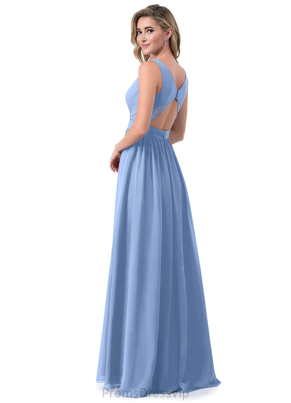 Amber Natural Waist Sleeveless Spaghetti Staps Floor Length A-Line/Princess Bridesmaid Dresses