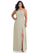 Michaela V-Neck Floor Length Natural Waist A-Line/Princess Short Sleeves Bridesmaid Dresses